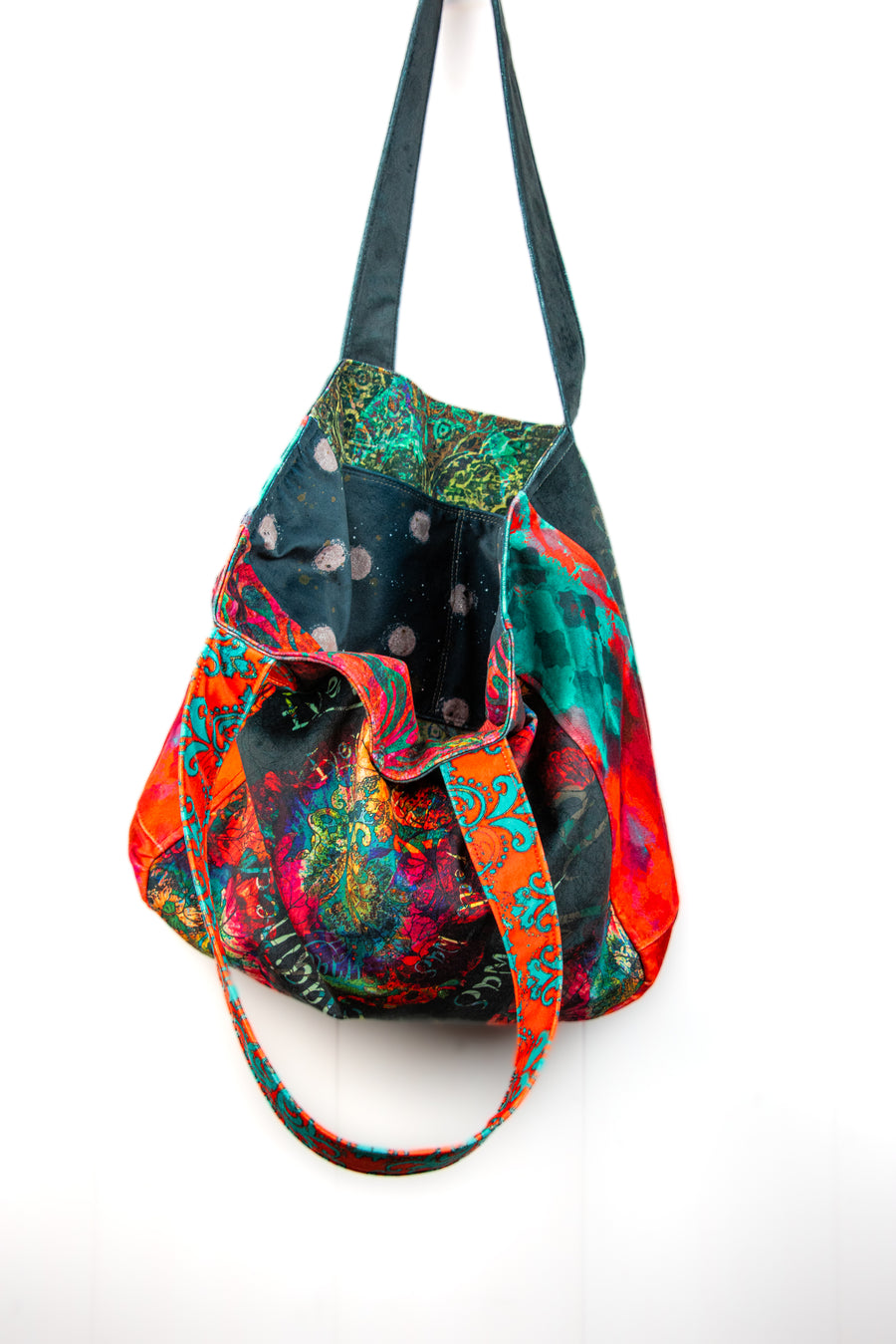 Large Velvet Shopper: Poppy