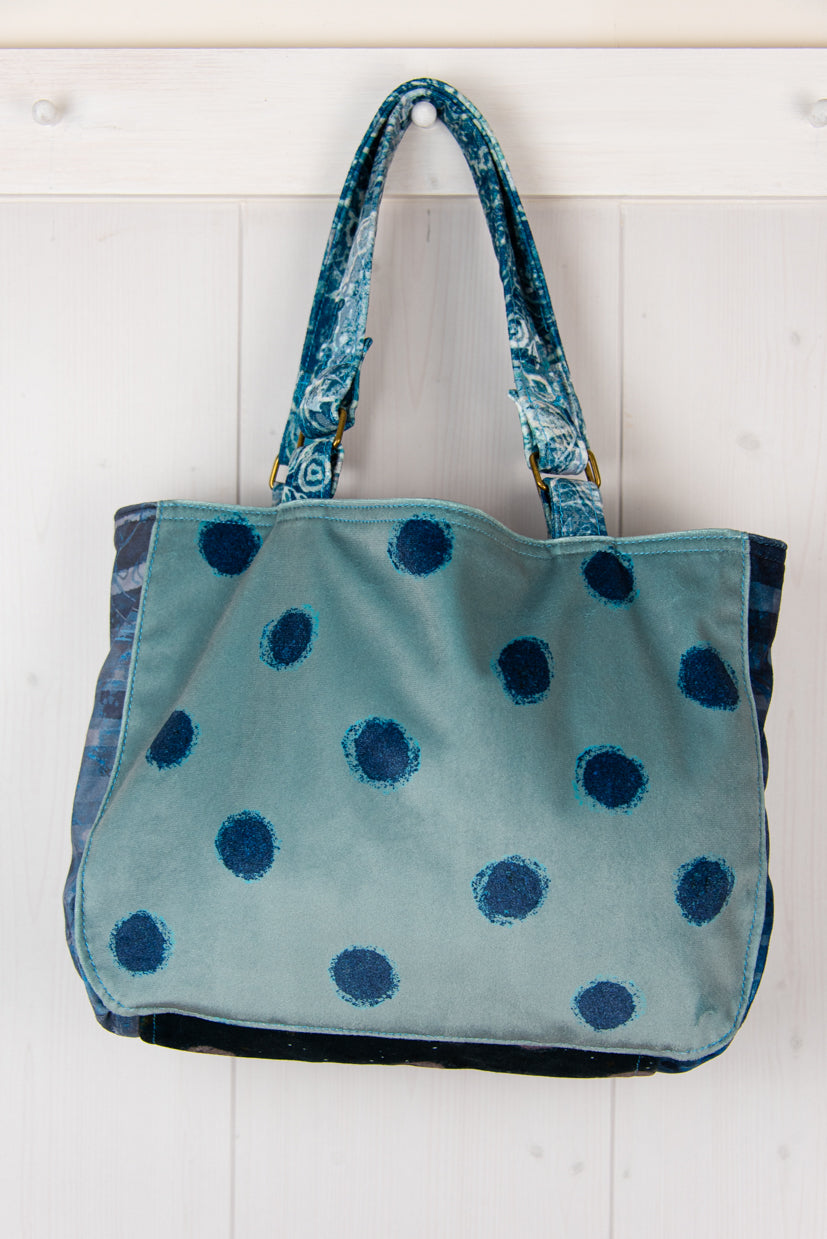 Mini Velvet Shopper: Blackbird In Blues