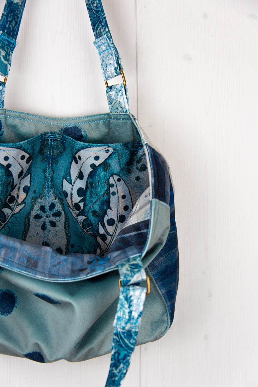 Mini Velvet Shopper: Blackbird In Blues