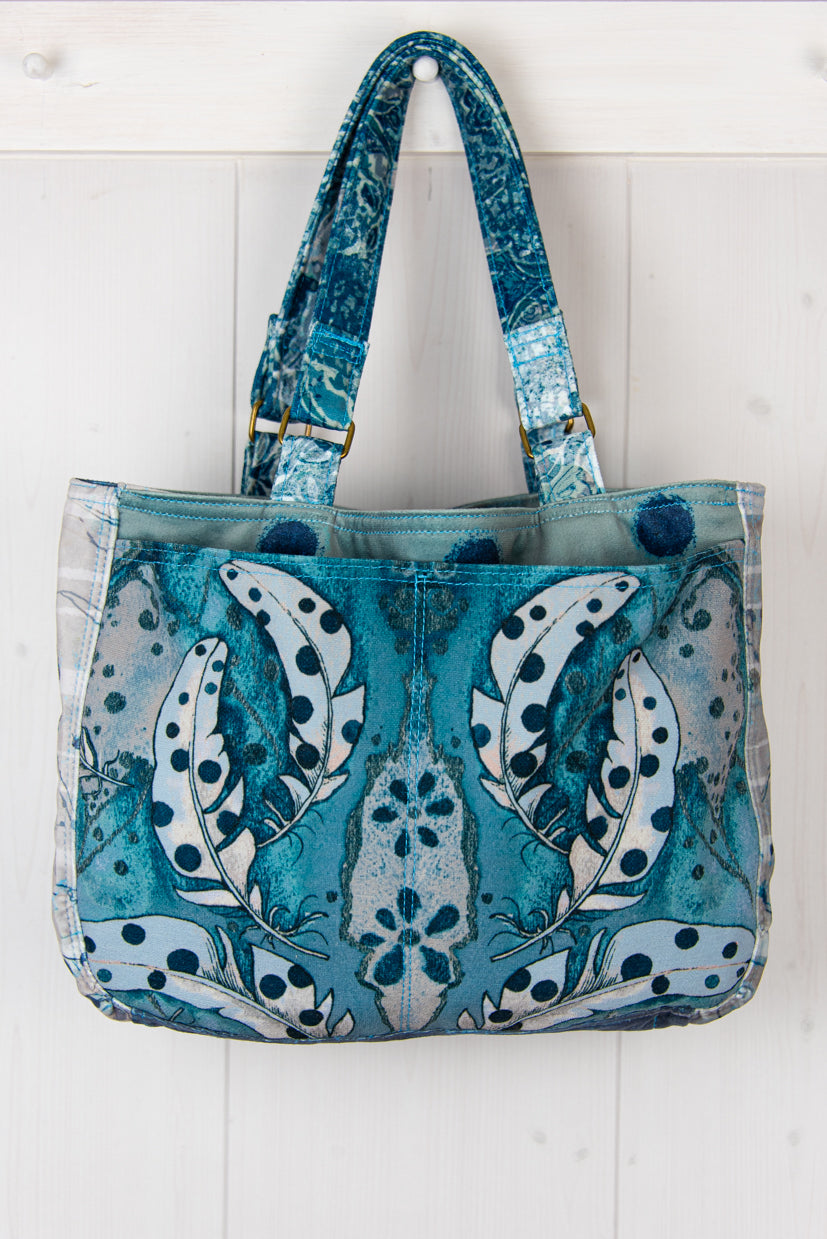 Mini Velvet Shopper: Blackbird In Blues